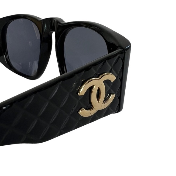 Chanel CC Logo Quilted Frame Sunglasses - Picture 5 of 8